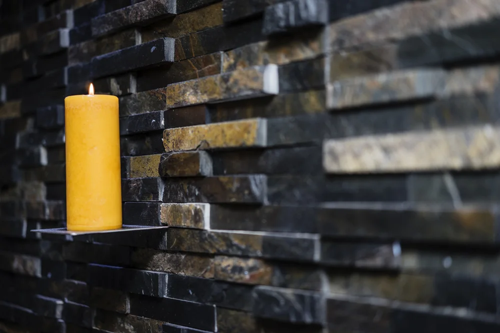 Stone feature wall inside Bombay 8